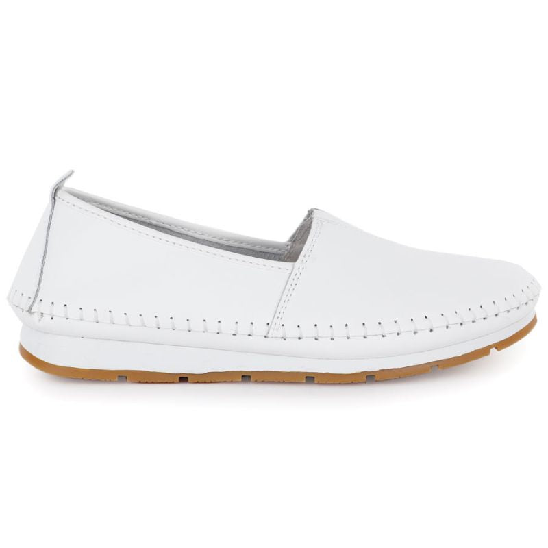 Women's leather slip-on shoes, white, S.Barski LR61-7051 To be categorized Your Sports Performance