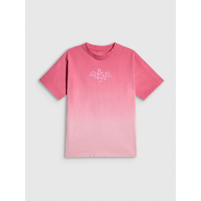 Girls' loose T-shirt with print 4F 4FJRSS26TTSHF4186-90A