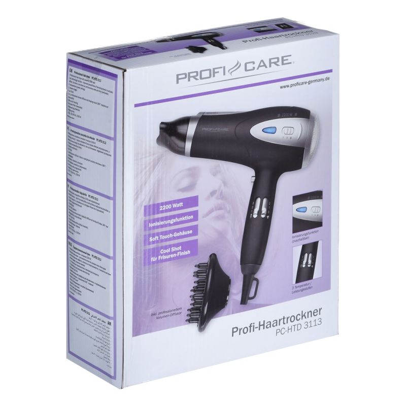 PROFICARE PC-HTD 3113 BLACK Hair Dryer AGD - Produkty/Suszarki do włosów Your Sports Performance