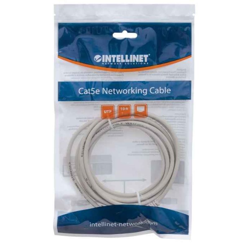 INTELLINET PATCH CORD CAT5E UTP 3M GRAY 100% COPPER Kable, gniazda i wtyki/Patchcable Your Sports Performance