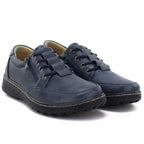 Comfortable women's shoes with zipper, navy blue, Potocki TO90407