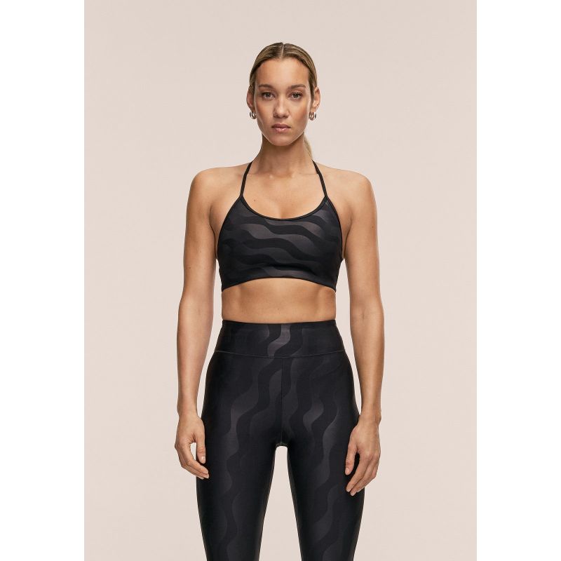 CASALL Sleek Strappy Sports Bra Printed Black