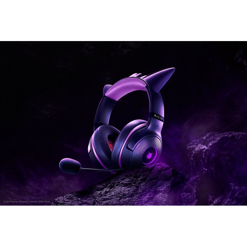 Razer Kraken Kitty V2 Wired Over-Ear Headset Microphone Noise Cancelling Gengar Edition Gaming PC/Słuchawki Your Sports Performance
