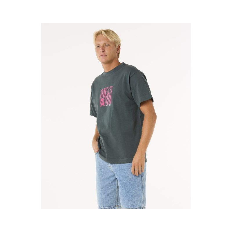 RIP CURL Raw Energy Zine Tee T-Shirt, turquoise