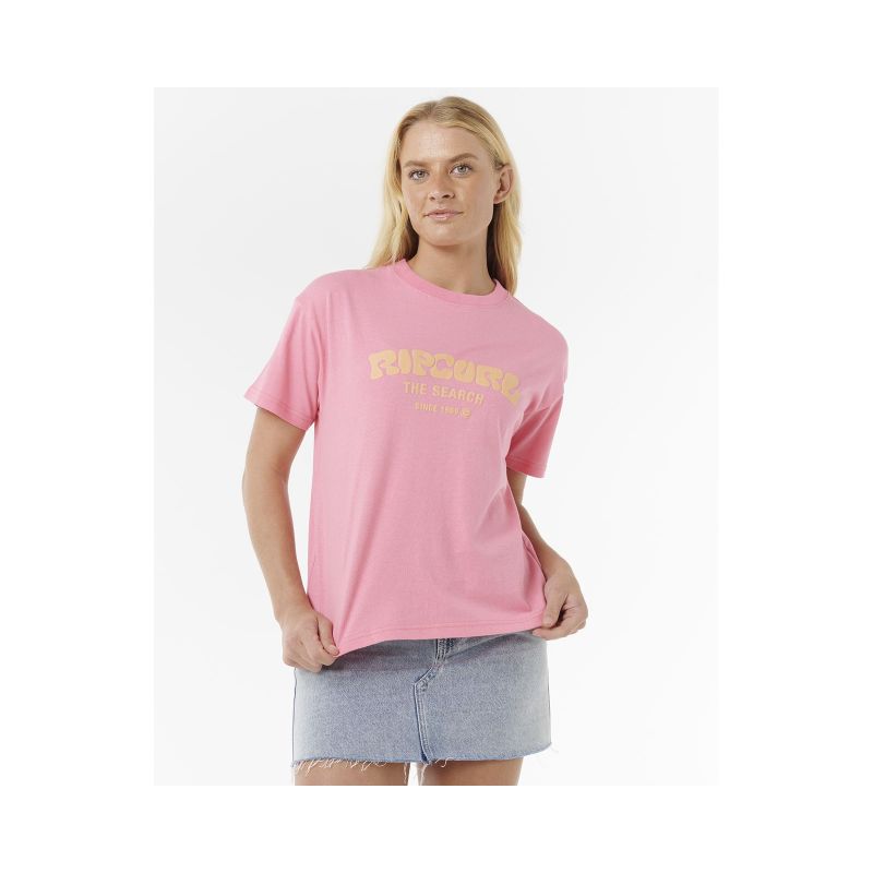 RIP CURL SURF PUFF RELAXED TEE Pink T-Shirt