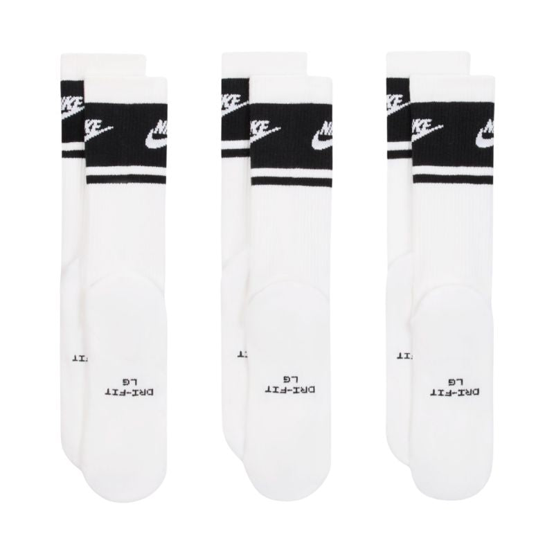Nike Everyday Elevated Crew Socks 3 Pairs White and Black IM7949 901