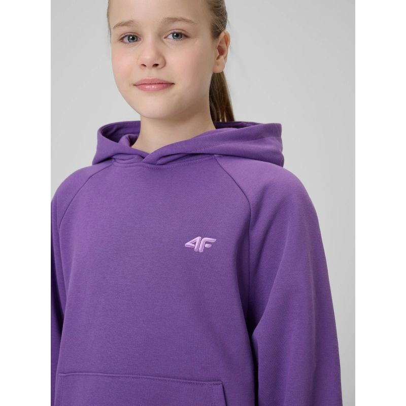 Girls' loose sweatshirt with hood 4F 4FJRSS26TSWSF3040-50S 4f