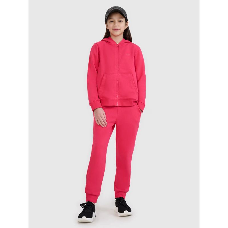 Girls' sweatshirt with a zipper and a hood 4F 4FJWSS25TSWSF1706-55S *Kategoria tymczasowa Your Sports Performance