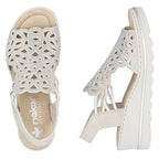 Women's beige wedge sandals Rieker 67465-62 Rieker