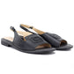 Women's black leather sandals S.Barski KV61-6076 S.Barski