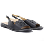 Women's black leather sandals S.Barski KV61-6076 S.Barski