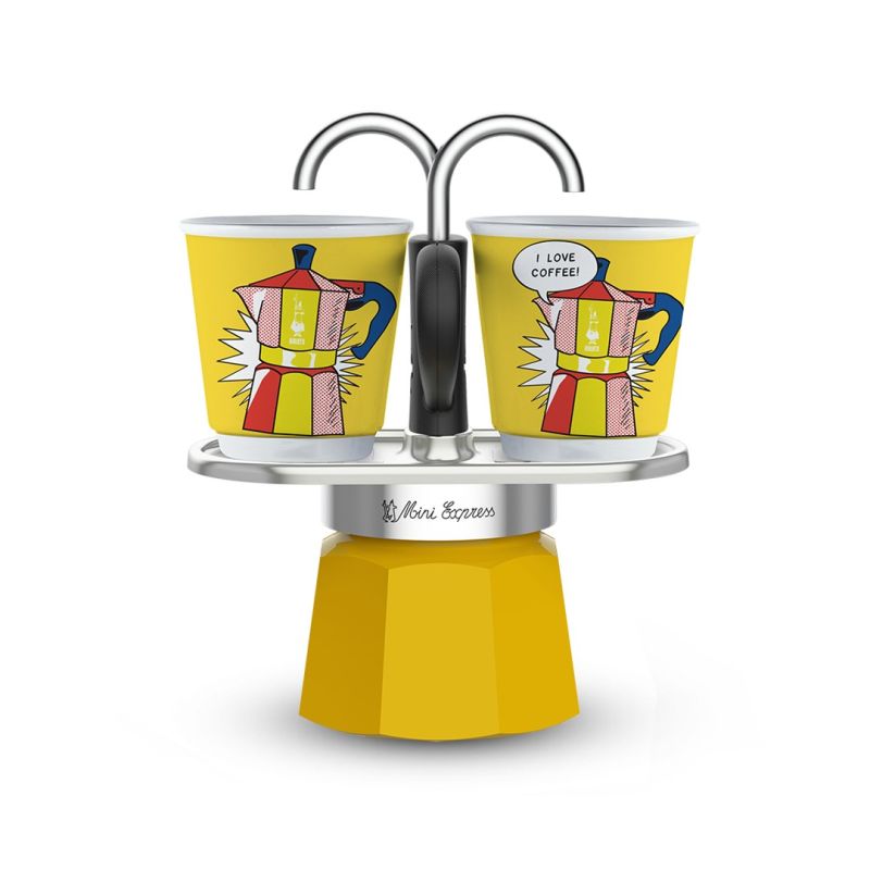 Bialetti Mini Express Lichtenstein coffee machine set + 2 espresso cups AGD - Produkty/Zaparzacze i kawiarki Your Sports Performance