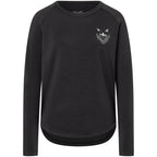 SUPER.NATURAL W BANDITO CAT CREW Women's Long-Sleeve Top Black