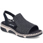 Comfortable women's black platform sandals Rieker 66241-00 Rieker