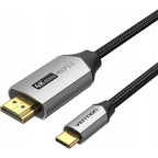 USB-C to HDMI Vention 4K@60Hz Braided Cable 2m Gray Kable i adaptery/Kable HDMI Your Sports Performance