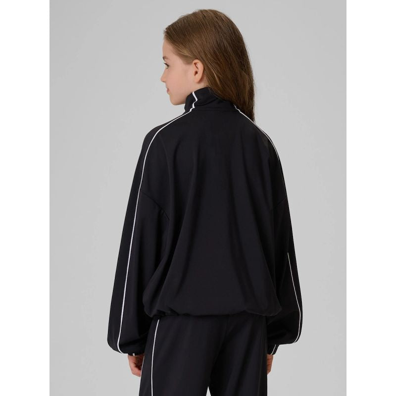 Girls' loose sports sweatshirt without hood 4F 4FJRSS26TSWSF3057-20S