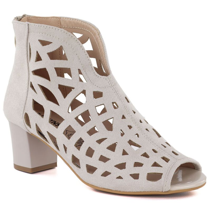 Women's suede ankle boots with openwork, open toe, beige M.Daszyński MR1954-15 To be categorized Your Sports Performance