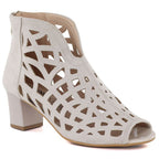 Women's suede ankle boots with openwork, open toe, beige M.Daszyński MR1954-15 To be categorized Your Sports Performance