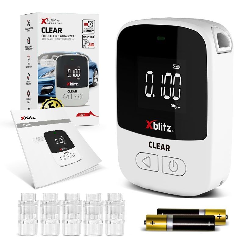 XBLITZ CLEAR - Electrochemical breathalyzer Elektronika i akcesoria/Alkomaty Your Sports Performance