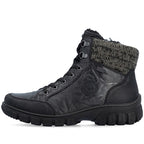 Rieker Z7230-00 Waterproof Leather Women's Boots Black