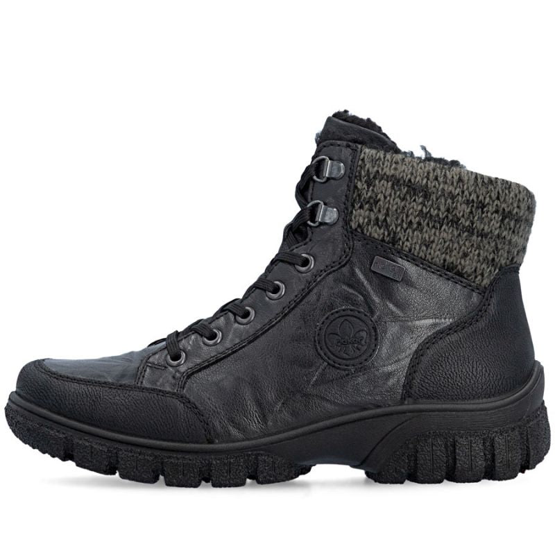 Rieker Z7230-00 Waterproof Leather Women's Boots Black
