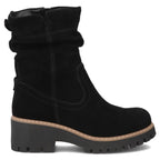 Women's leather ankle boots, ruffled, black, Filippo DBT6402