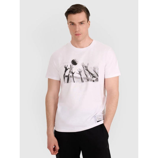 Men's regular t-shirt with volleyball print 4F 4FRAW25TTSHM3319-10S *Kategoria tymczasowa Your Sports Performance