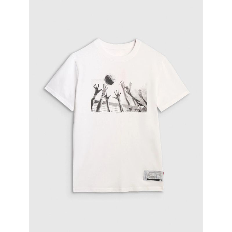 Men's regular t-shirt with volleyball print 4F 4FRAW25TTSHM3319-10S *Kategoria tymczasowa Your Sports Performance