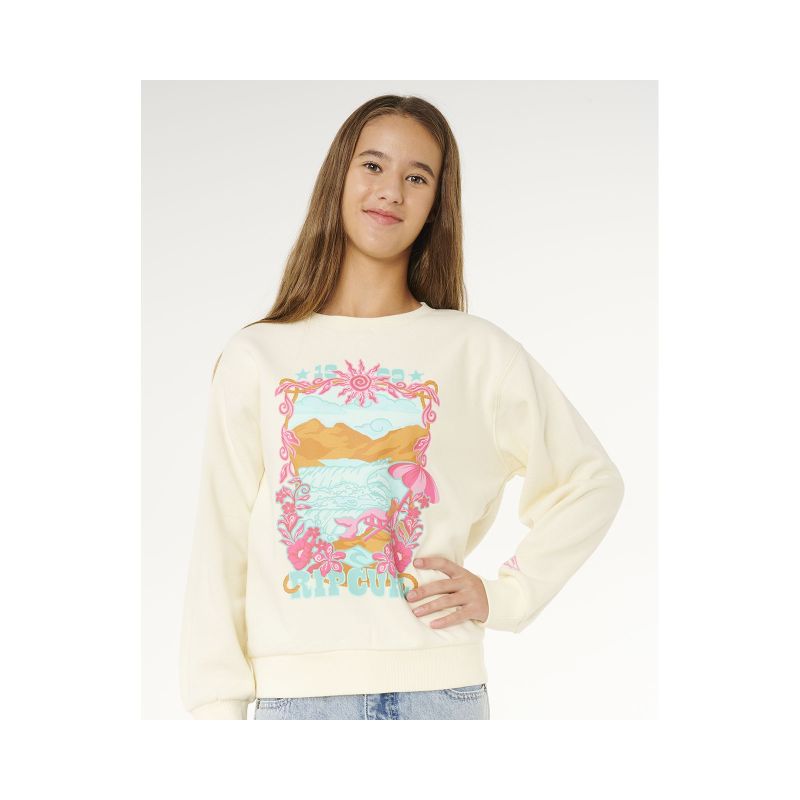 RIP CURL Sunshine Squad Crew-Girl Sweatshirt White