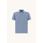Paul&Shark Men's Cotton Button-Up Polo Shirt, Steel Blue 25411205-991