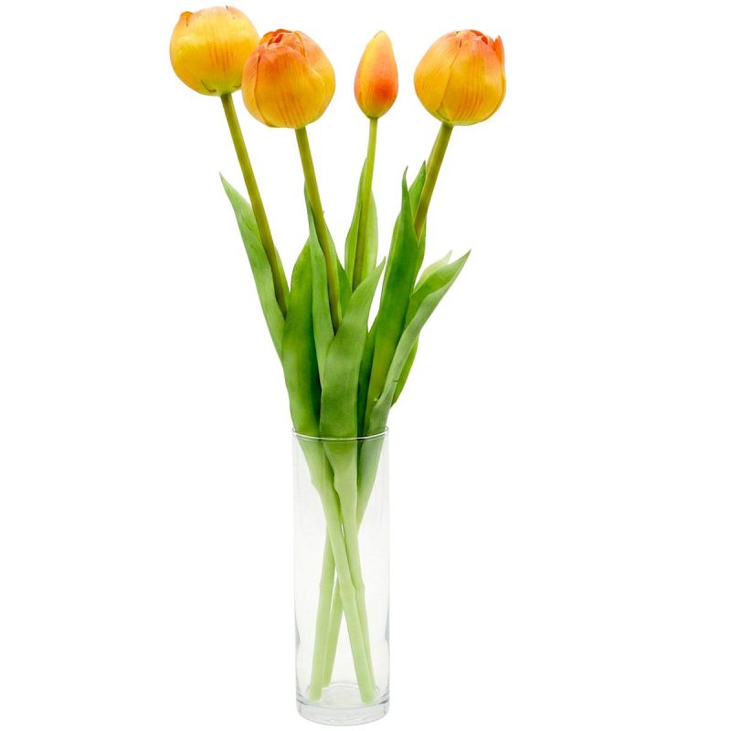 BOUQUET OF 5 ORANGE PEONY TULIPS 39 CM LIFE-LIKE SPRING DECORATION Home and Garden/Equipment Your Sports Performance