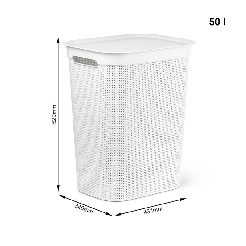 ROTHO Laundry basket 50L BRISEN white Dla zwierząt/Miski, pojemniki i poidełka (uniwersalne) Your Sports Performance