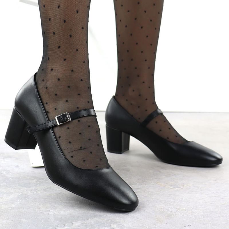 Black Sergio Leone PB176 low-heel pumps with strap Footwear Your Sports Performance