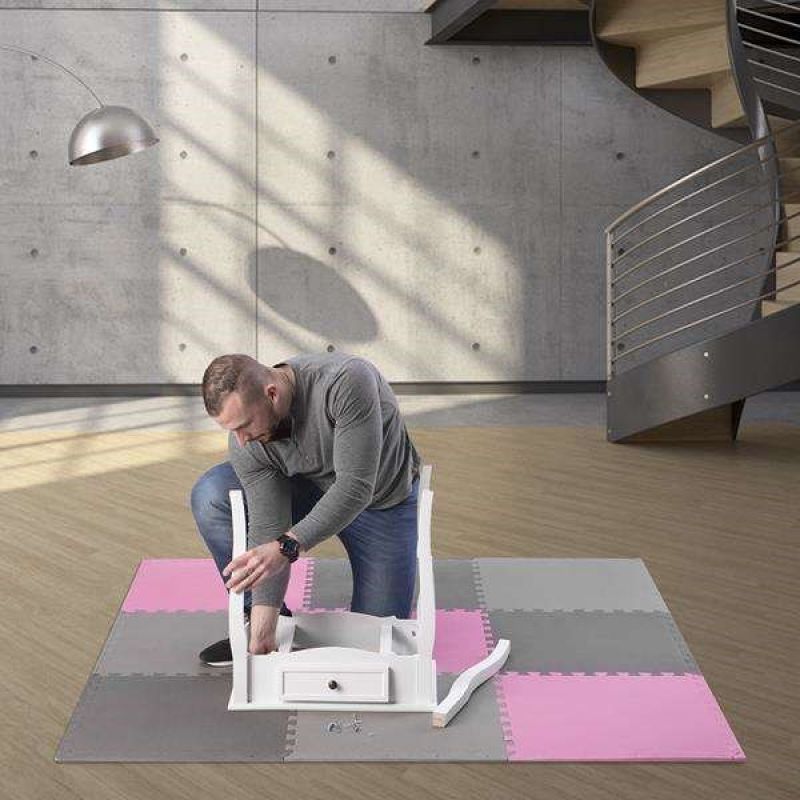 Multipack One Fitness MP10 puzzle mat pink and gray 9 pieces 10 mm In preparation Your Sports Performance