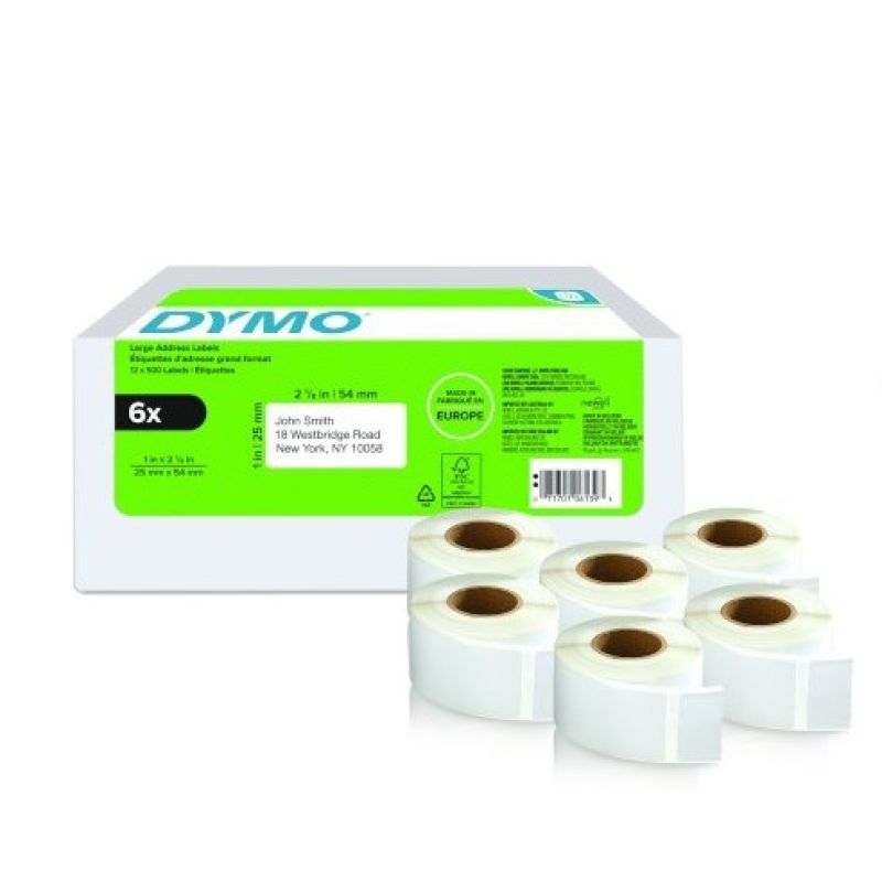 DYMO LW-Rücksendeadress-Etiketten groß 25x54mm 6x 500St./Rol. Auto ID/Etykiety samoprzylepne Your Sports Performance