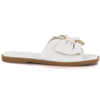 Women's flat slippers with bow white eVento 5479 eVento
