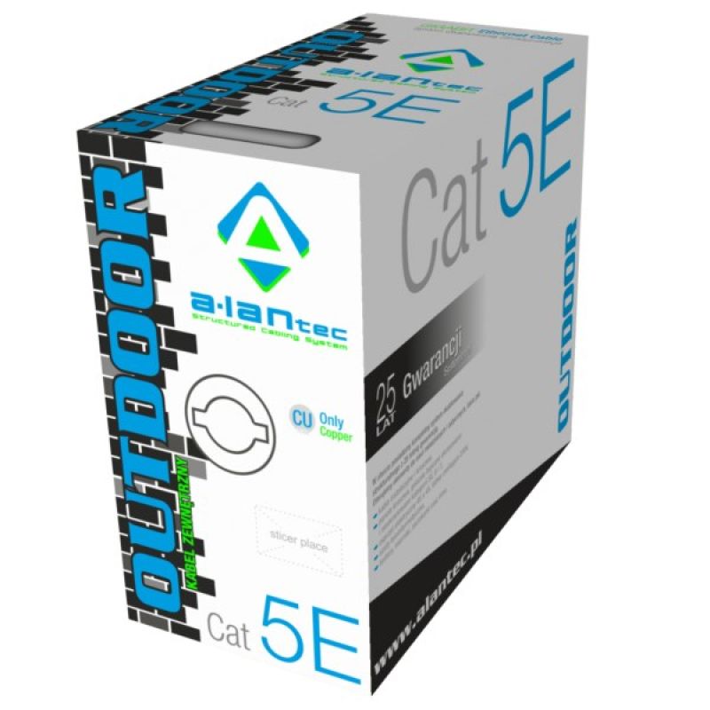 ALANTEC U/UTP network cable cat.5e PE OUTDOOR GEL-FILLED 305m Kable, gniazda i wtyki/Kable sieciowe Your Sports Performance