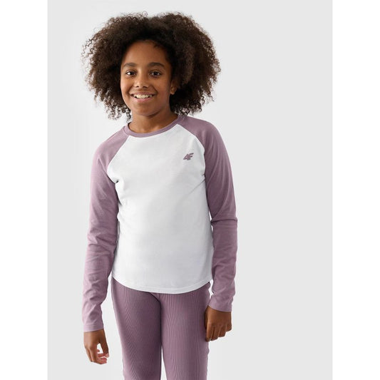 Longsleeve regular plain girls 4F Junior 4FJWAW24TLONF291-51S *Kategoria tymczasowa Your Sports Performance