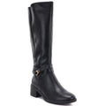 Women's leather boots with heels, insulated, black, Sergio Leone KZ-13-S