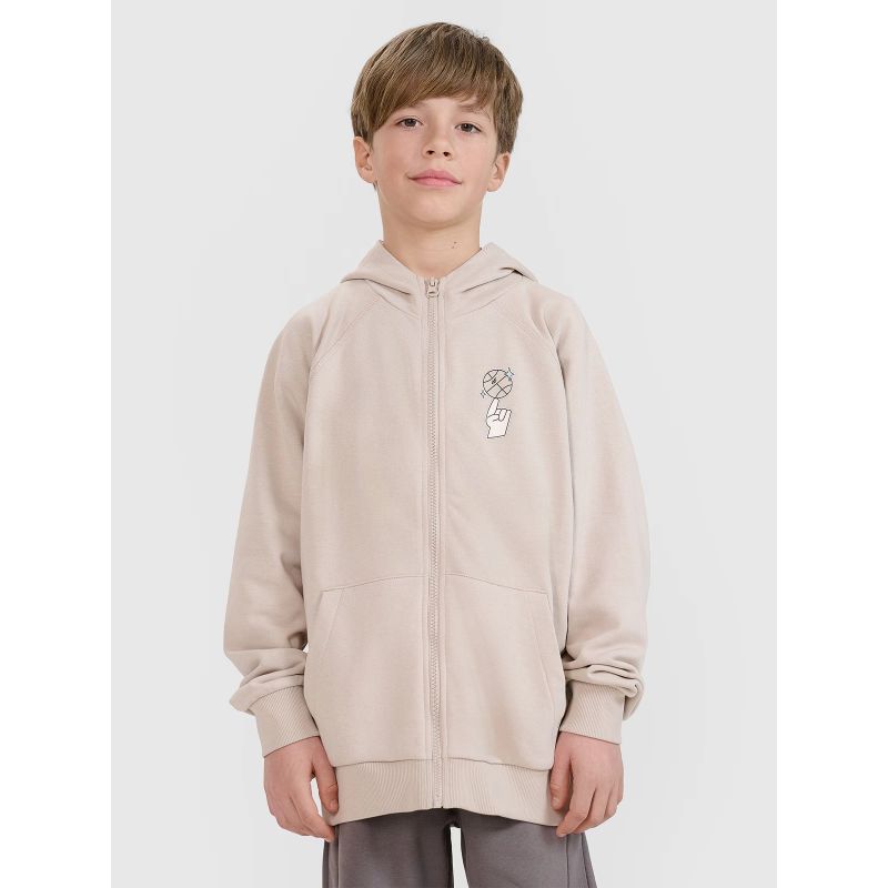 Boys' zip-up sweatshirt with hood 4F 4FJRSS25TSWSM2103-83S *Kategoria tymczasowa Your Sports Performance