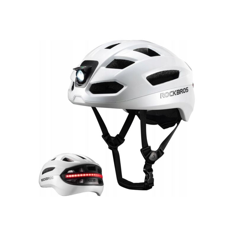 Rockbros bicycle helmet with lights white Rockbros/Odzież Rowerowa/Kaski Your Sports Performance