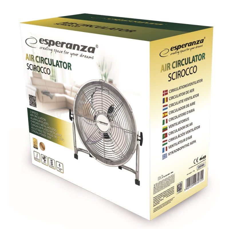 Esperanza Scirocco EHF005 floor fan (silver) AGD - Produkty/Wentylatory Your Sports Performance