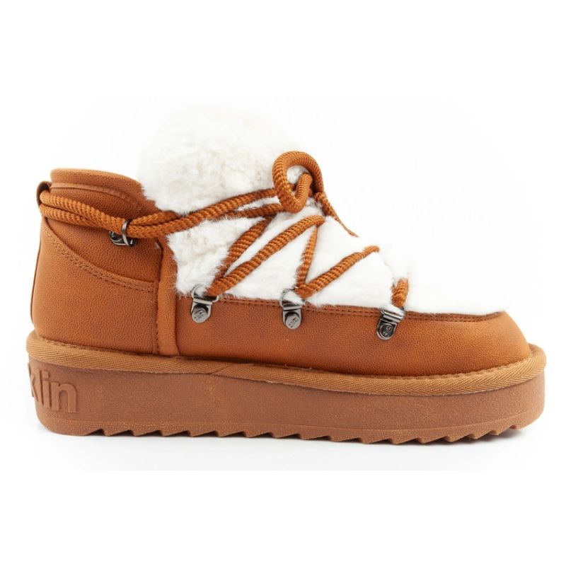 D.Franklin women's winter snow boots, fashionable fur lining, brown ankle boots D.Franklin