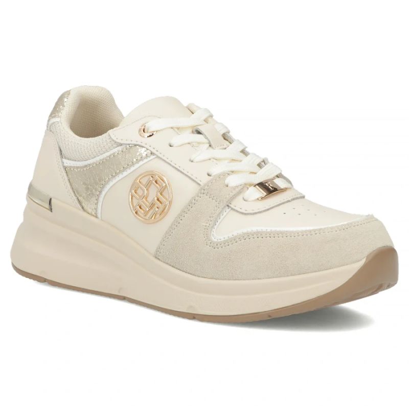 Women's leather shoes, sneakers, beige, Filippo DP7769 Filippo