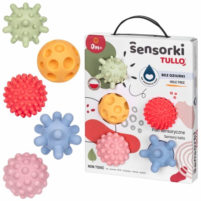 TULLO Sensory balls without holes, pastel 5 pcs. (Gry i zabawki) Edukacja i rozwój/Medyczne Your Sports Performance