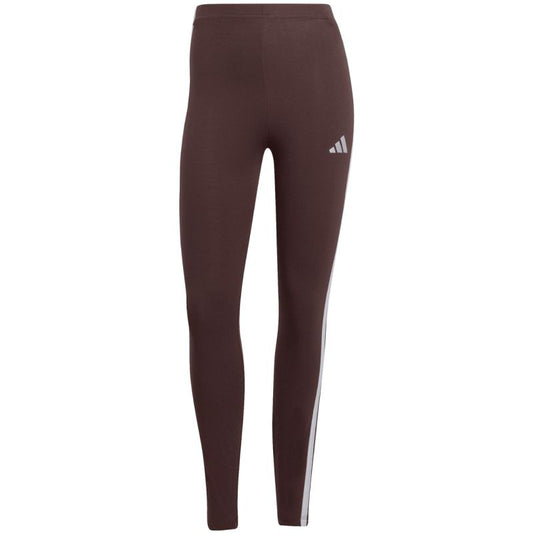 Women's adidas Essentials 3-Stripes Cotton Leggings Brown JY3177 In preparation Adidas