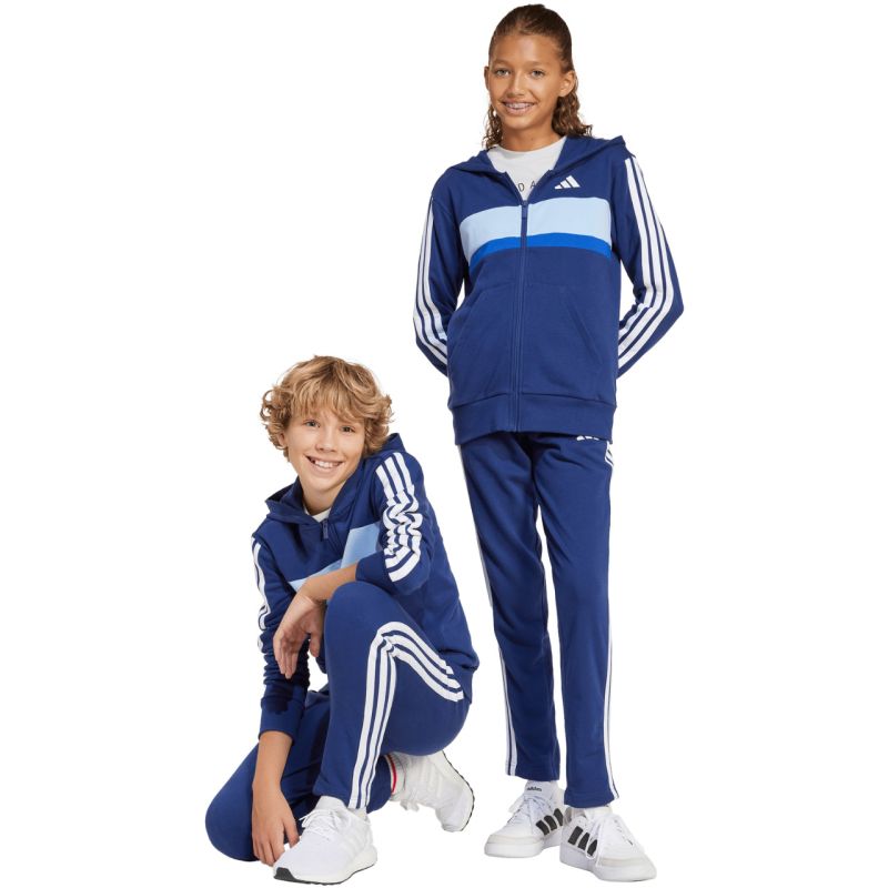 adidas Seasonal Essentials Tiberio 3-Stripes French Terry Tracksuit for Kids Navy Blue JI6035 In preparation Adidas