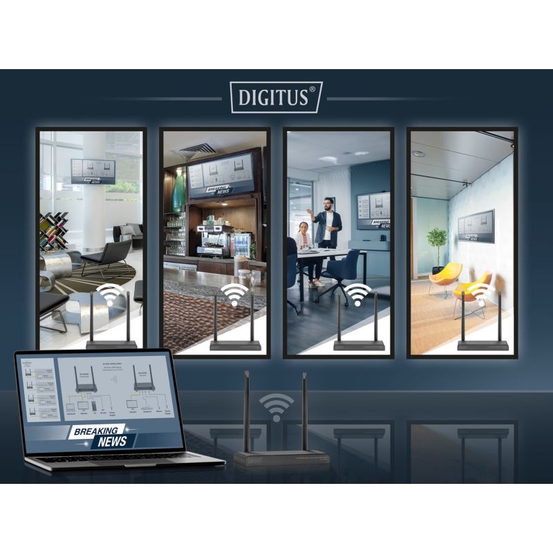 Digitus 4K Wireless HDMI KVM Extender Kit, 150 m Kable i adaptery/Kable HDMI Your Sports Performance