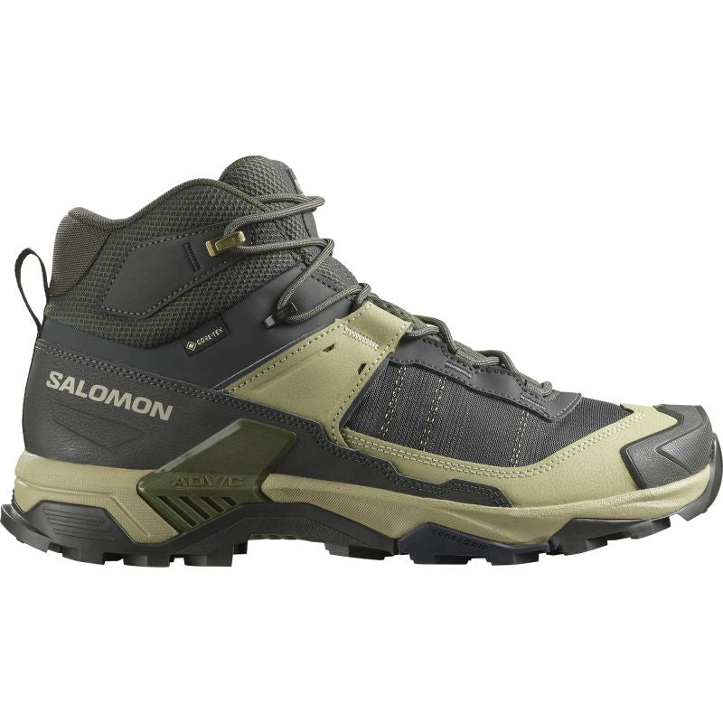 Salomon X Ultra 5 Mid GTX hiking shoes - peat/gray green/blue Footwear Your Sports Performance