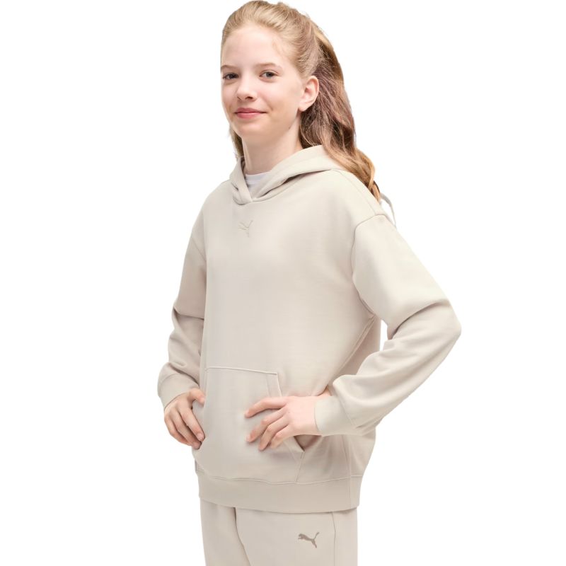 Kids' Puma ESS Centered Cat Logo Relaxed Hoodie beige 692973 82